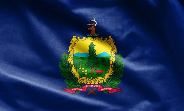 Fabric texture of the Vermont Flag - Flags from the USA — Stock Photo, Image