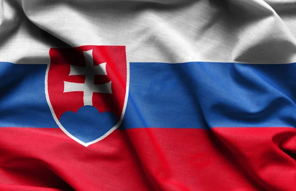 斯洛伐克挥动国旗 — 图库照片