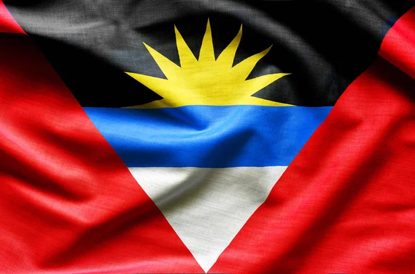 安提瓜和巴布达国旗挥舞着 — 图库照片