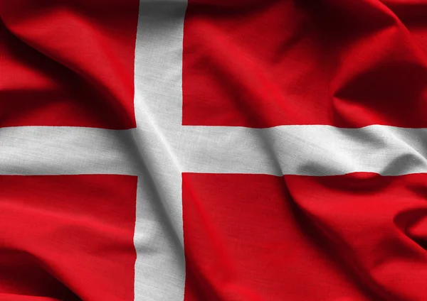 Waving flag of Denmark — Stock Photo, Image