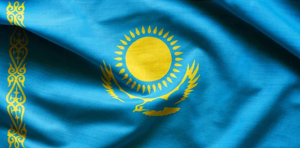 Kazakstan viftande flagga — Stockfoto