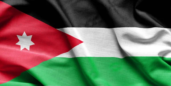 Bandiera sventolante della Giordania — Foto Stock
