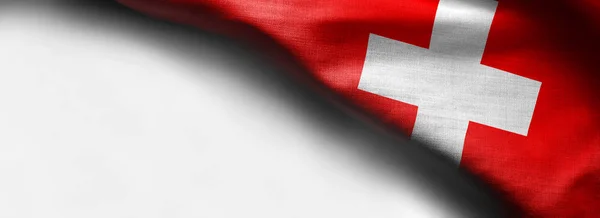 Abstraktní látky Švýcarsko vlajka na bílém pozadí — Stock fotografie