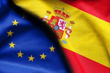 İspanya ve Avrupa Birliği bayrakları