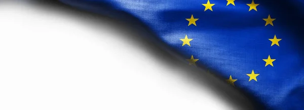 Bandiera dell'Unione europea su sfondo bianco — Foto Stock