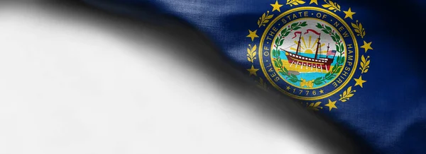 Textura de la tela de la bandera de New Hampshire - Banderas de los EE.UU. —  Fotos de Stock