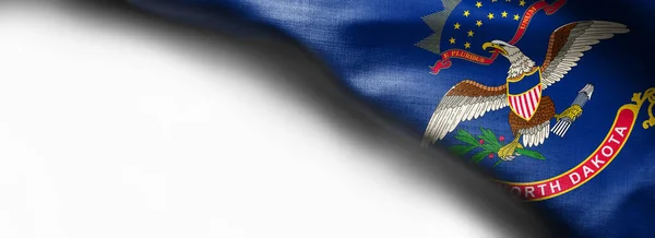 Textura de la tela de la bandera de Dakota del Norte - Banderas de los Estados Unidos Imagen De Stock