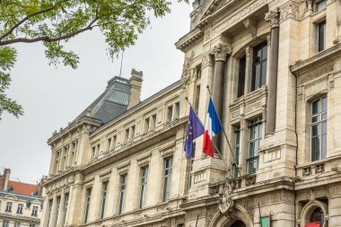 Lyon şehir manzarası, Lyon şehrinin manzarası, Fransa, Avrupa seyahati