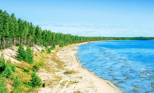 Sandy Shore of Lake Onega — Stock Photo, Image