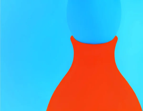 A kék alapon narancs váza — Stock Fotó