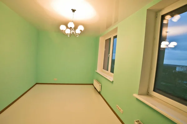 Interieur Van Een Moderne Grote Lichte Kamer Licht Groene Tinten — Stockfoto