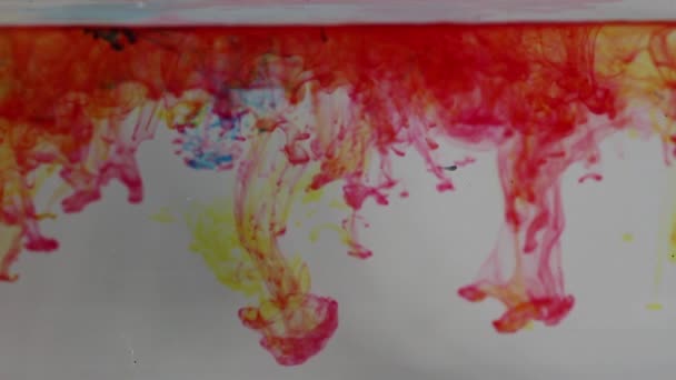Barvy Vodě Mísí Hladce Vytváří Krásné Textury Zázemí — Stock video