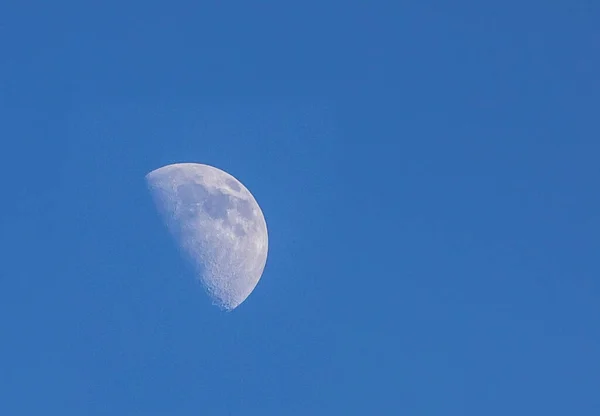 Moon Natural Satellite Earth Week Full Moon Filmed Evening Blue — Stock Photo, Image