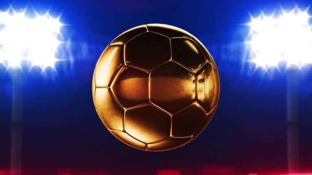 Βίντεο Ποδόσφαιρο Μπάλα Στο Γήπεδο Στάδιο Φως Φόντο — Αρχείο Βίντεο