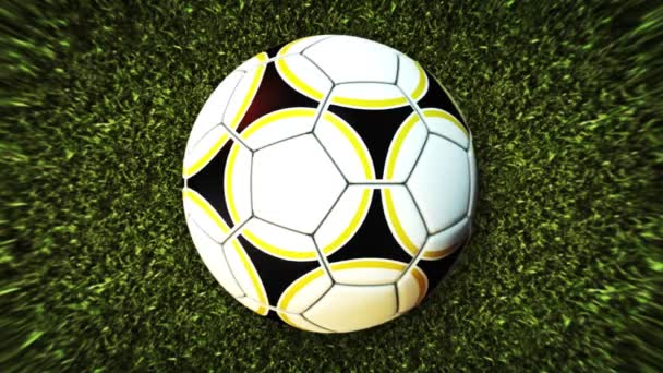 Fotbal míč na poli Stadion zelená tráva Pozadí 4K video