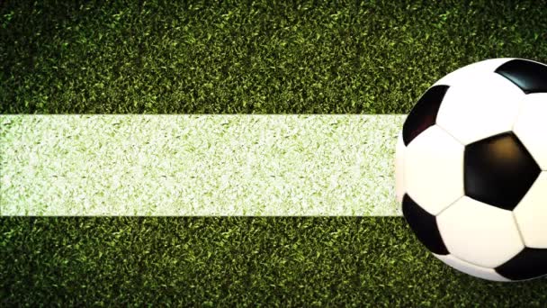 Soccer Ball Field Stadium Green Grass Background Video — Stock Video