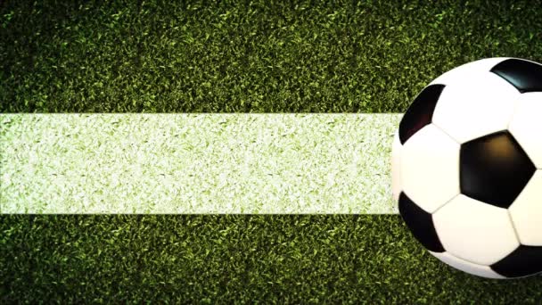 Foci labda a pályán stadion zöld fű Háttér 4K videó