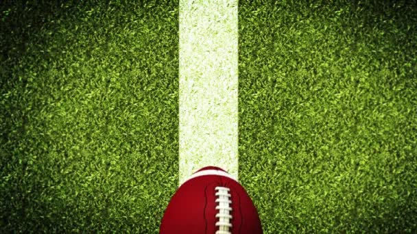 アメリカンフットボールヘルメットスーパーボウルフィールドスタジアムの緑の芝生の上でゲーム背景 — ストック動画