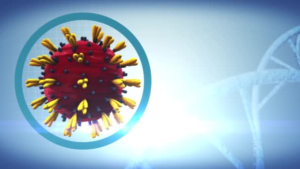 Wabah Coronavirus Covid Animation Virus Peringatan Flu Berbahaya Latar Belakang — Stok Video