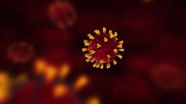 Coronavirus salgını (COVID-19) tıbbi animasyon. Tehlikeli grip alarmı. 2019 ncov arkaplanı
