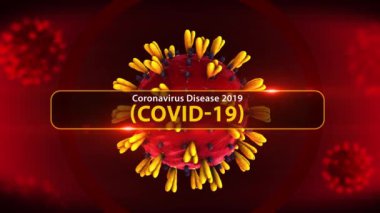 Coronavirus salgını (COVID-19) tıbbi animasyon. Tehlikeli grip alarmı. 2019 ncov arkaplanı