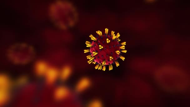 Coronavirus Uitbraak Covid Medische Animatie Virus Gevaarlijke Griep Alarm Achtergrond — Stockvideo