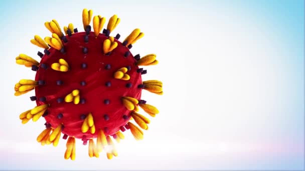 Coronavirus Uitbraak Covid Medische Animatie Virus Gevaarlijke Griep Alarm Achtergrond — Stockvideo