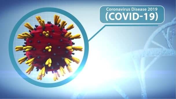 Epidemia Koronawirusa Covid Animacja Medyczna 2019 Ncov Tle — Wideo stockowe