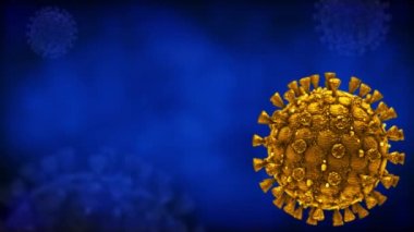 Coronavirus Covid-19 Hücre Virüsü salgını tıbbi animasyon. Hanta virüsü tehlikeli grip alarmı. arkaplan
