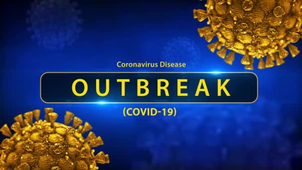 Коронавирус Ковид Cell Вспышка Медицинской Анимации Предупреждение Опасном Гриппе Фон — стоковое видео