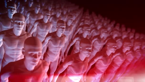 3D渲染男性人群 人体疫苗的戏剧性启示 验尸官 2020年人工智能代码 — 图库视频影像
