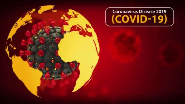 Wirus Coronavirus Covid19 Ognisko Epidemii Wirusa Komórkowego Animacji Medycznej Niebezpieczny — Wideo stockowe