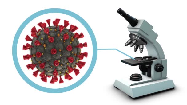 Coronavirus Covid19 Cellvirus Utbrott Medicinsk Animation Blodprovs Sars Mers Farlig — Stockvideo