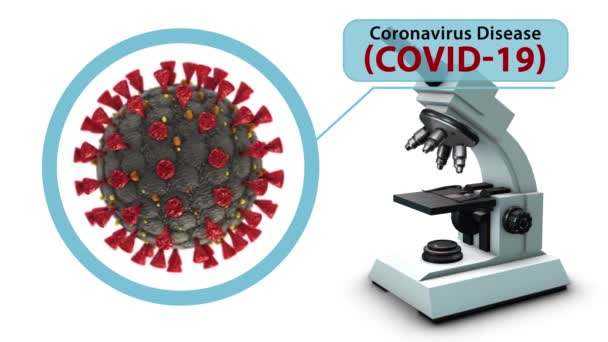 Coronavirus Covid19 Cell Virus Uitbraak Medische Animatie Bloedonderzoek Sars Mers — Stockvideo