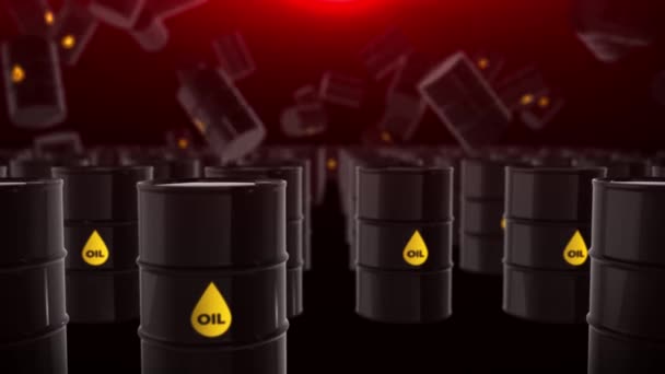ブラックオイルドラム原油バレル白い背景に孤立石油エネルギー価格石油ダウン 危機概念石油タンクのレンダリング — ストック動画