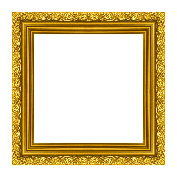 Moldura de quadro em branco vintage moldura de madeira esculpida isolada no fundo branco — Fotografia de Stock