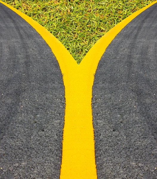 Rue Surface lignes de rue ligne de bord Jaune . — Photo