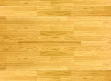 Hardwood akçaağaç basketbol sahasının zemini yukarıdan görünüyor..