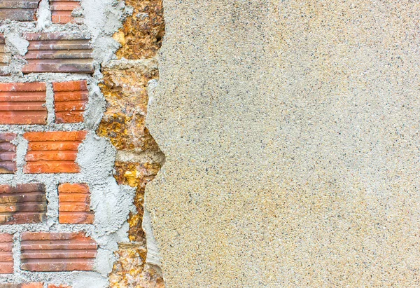 Oude gebroken bakstenen muur textuur en achtergrond. — Stockfoto