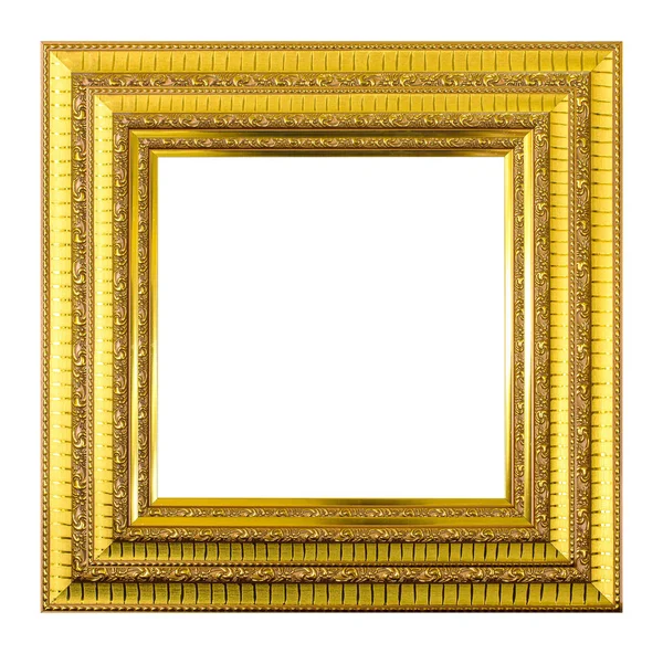 Moldura de ouro isolado no fundo branco. — Fotografia de Stock