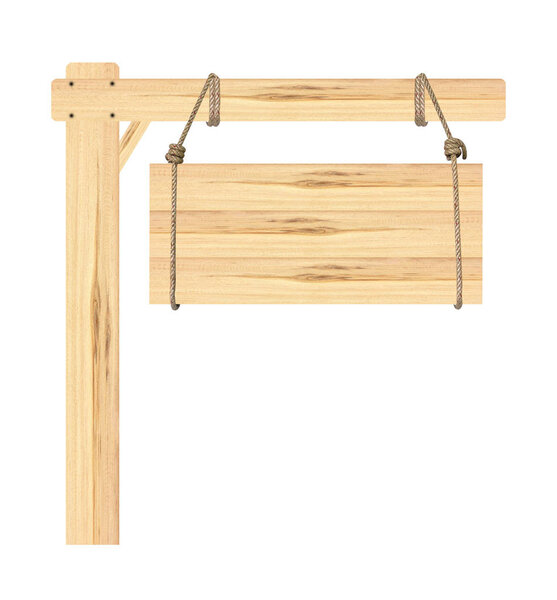 wooden sign isolated on a white background