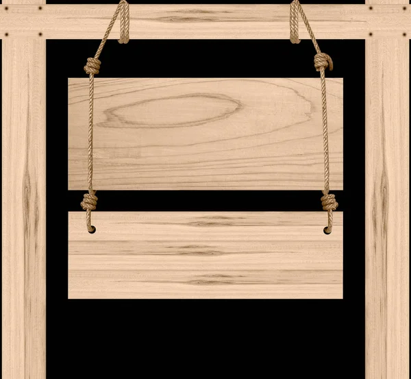 Segno di legno isolato su sfondo nero — Foto Stock