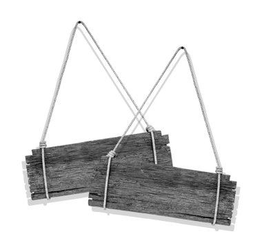 Beyaz zemin üzerinde izole ahşap tabela