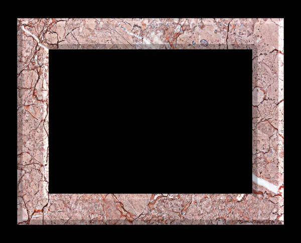 Frame marble vintage isolated on black background — Stock Photo, Image