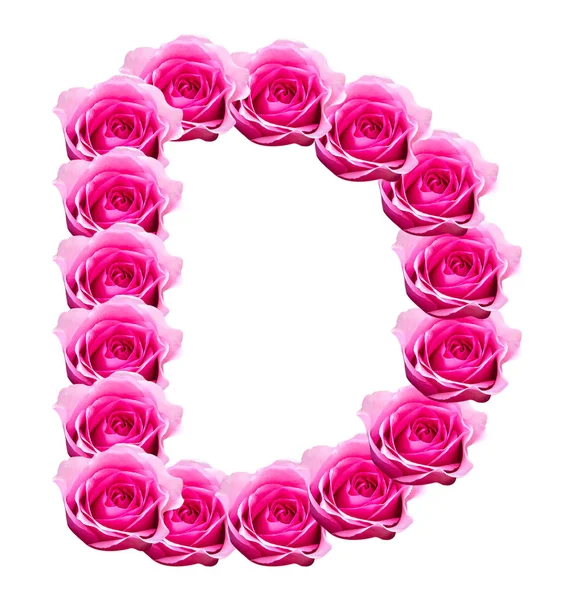 Rosa Buchstaben isoliert auf weißem Hintergrund. — Stockfoto