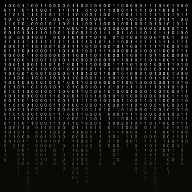 Siyah arka planda ikili kod. algoritma, şifreleme, kodlama matrisi.