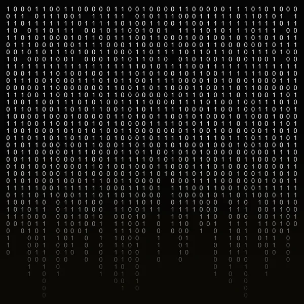 Código binário num fundo preto. algoritmo, criptografia, matriz de codificação . — Fotografia de Stock