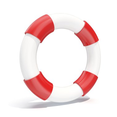 Beyaz arka plan üzerinde izole 3d illüstrasyon simge lifebuoy.