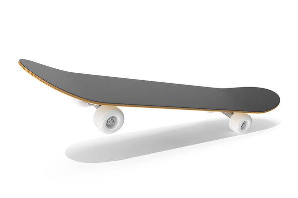 3d rendering skateboard on air isolated on white background.