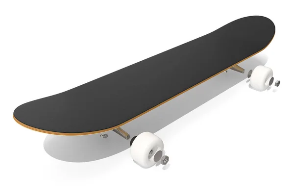 3D rendring demonteras Schematisk skateboard på vit bakgrund — Stockfoto